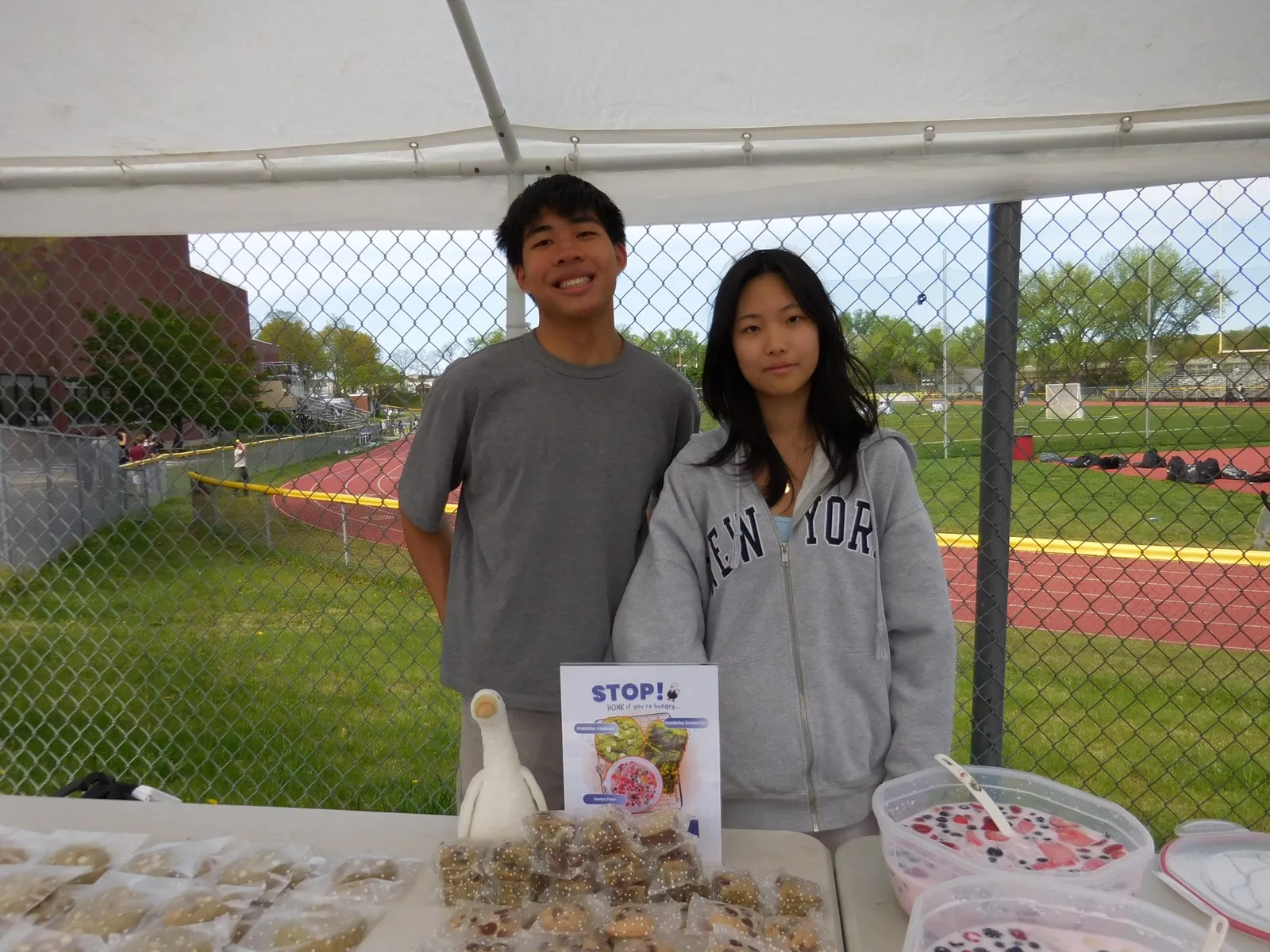 FinGoose team at the bake sale table