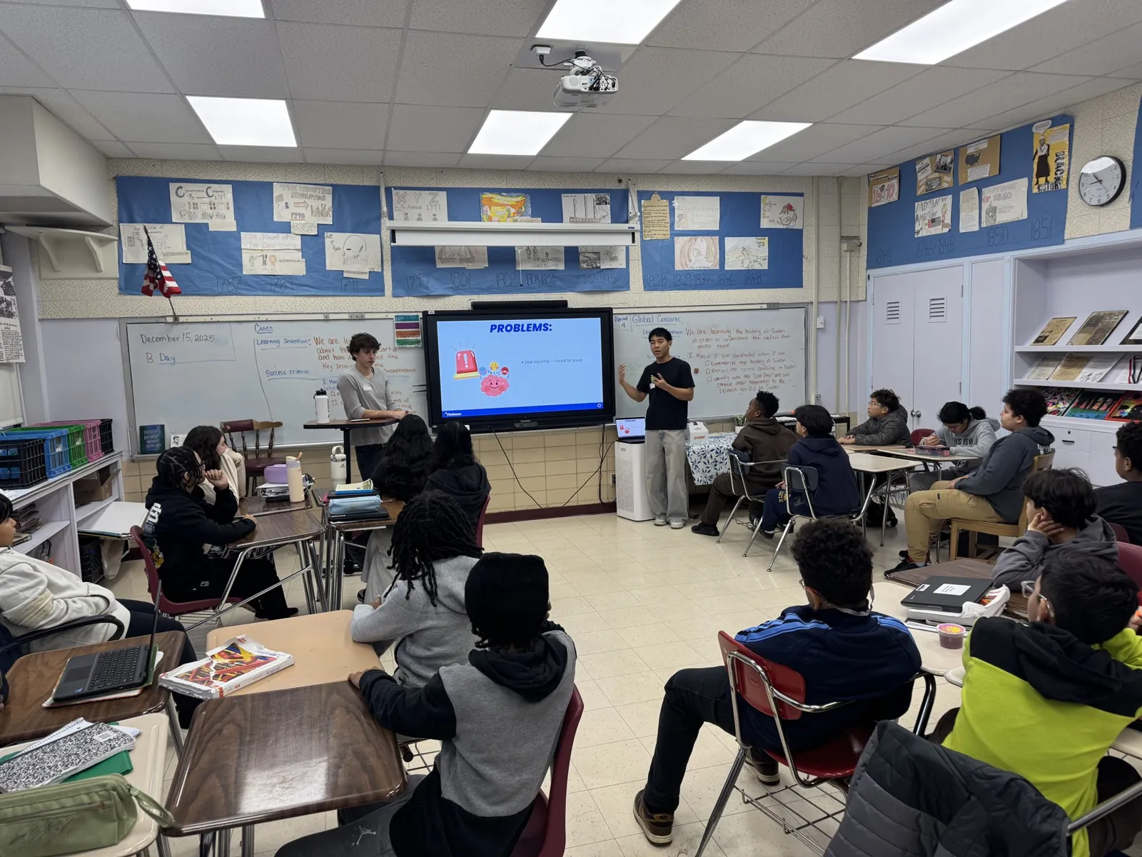50+ students at the FinGoose workshop at Benjamin Franklin Middle School