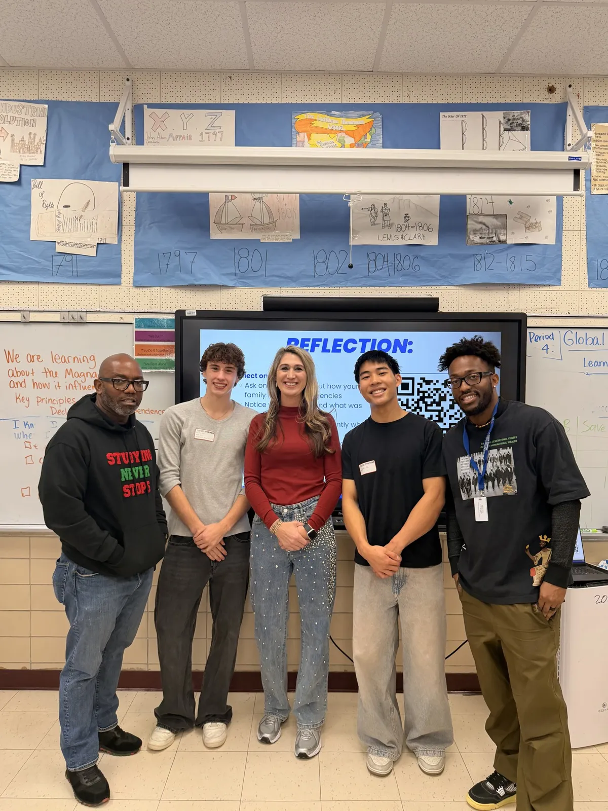 FinGoose team with Benjamin Franklin Middle School teachers