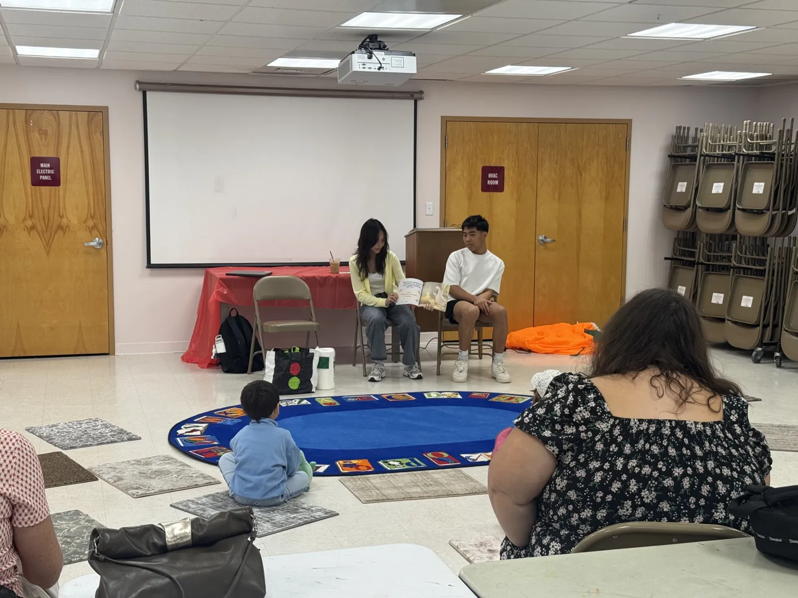 Families listening to the FinGoose read-aloud