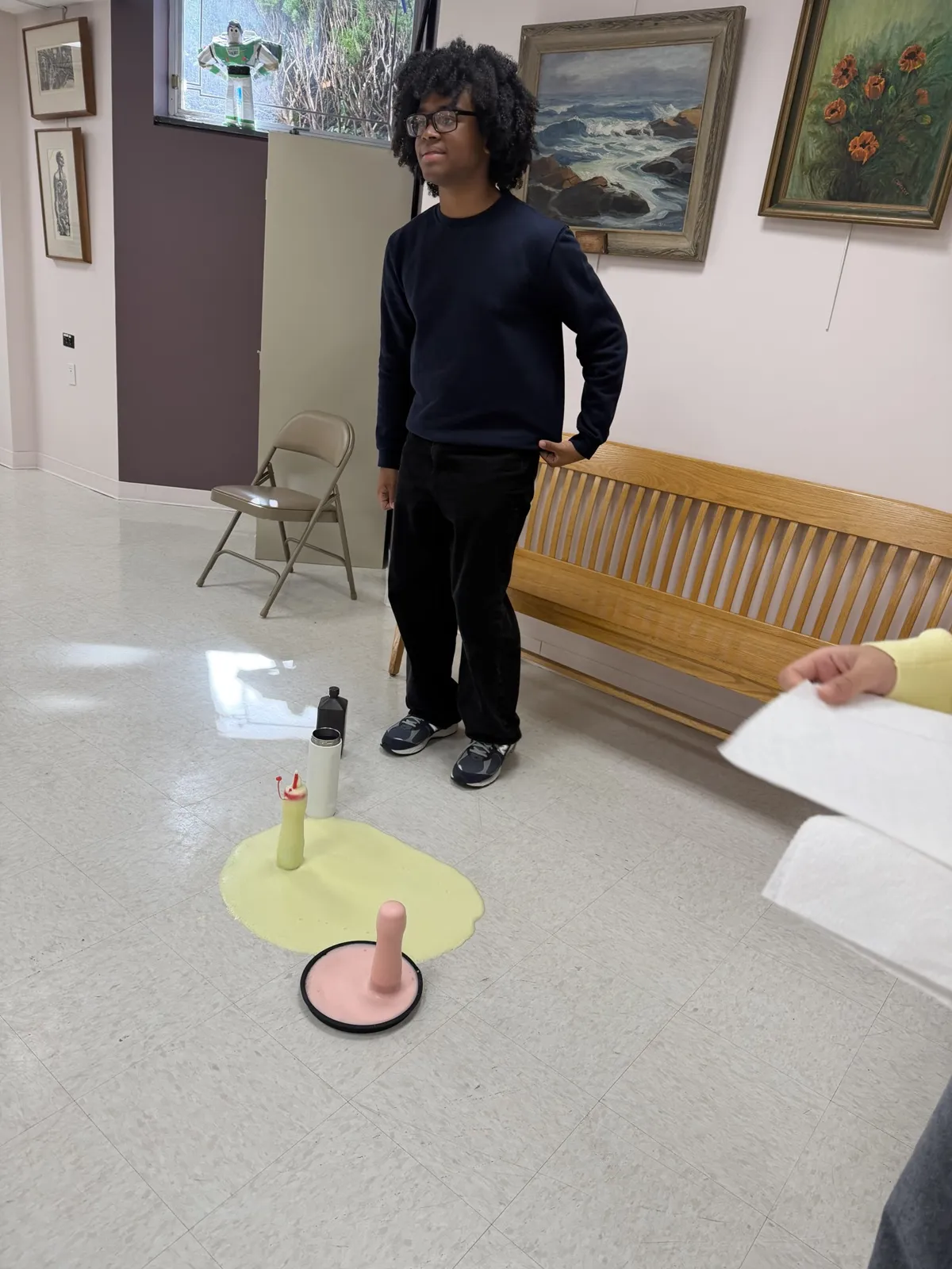 Elephant toothpaste science activity at the library